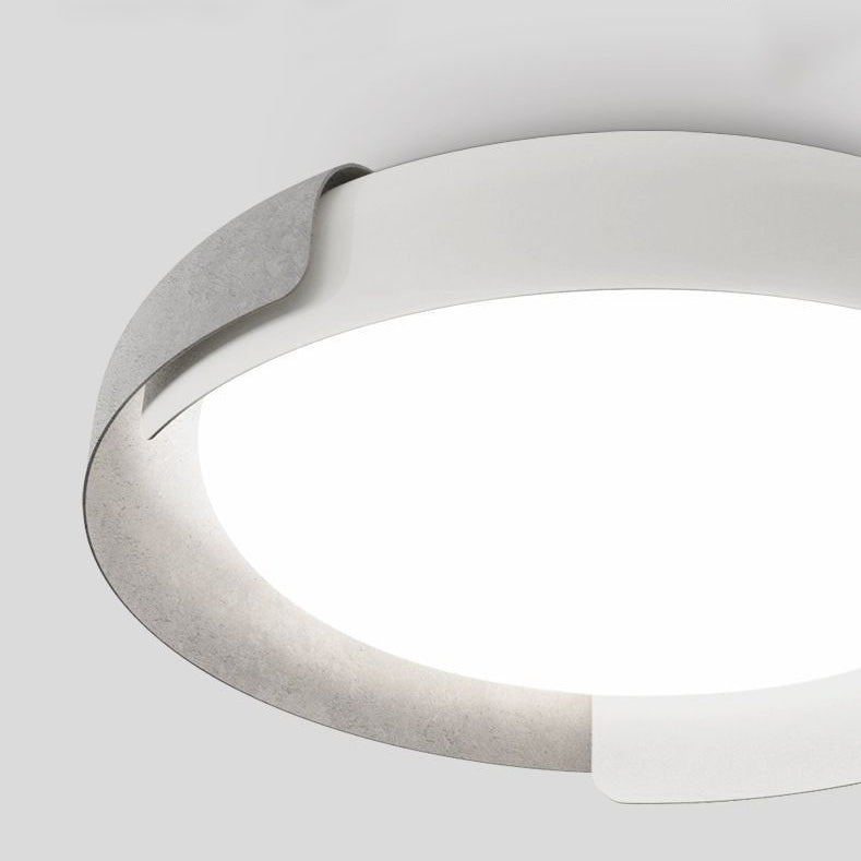 Modern Minimalist Geometric Circle Iron Acrylic LED Flush Mount Ceiling Light For Living Room