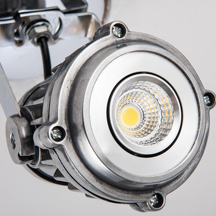 Contemporary Industrial Distressed Aluminum Adjustable LED Spotlight Semi-Flush Mount Ceiling Light For Living Room