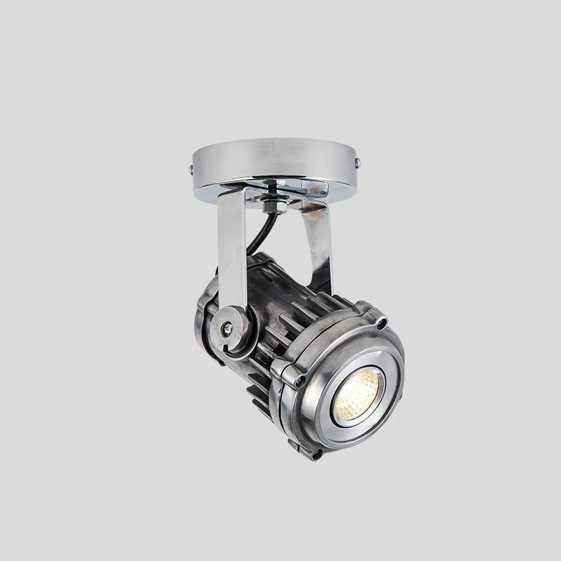Contemporary Industrial Distressed Aluminum Adjustable LED Spotlight Semi-Flush Mount Ceiling Light For Living Room