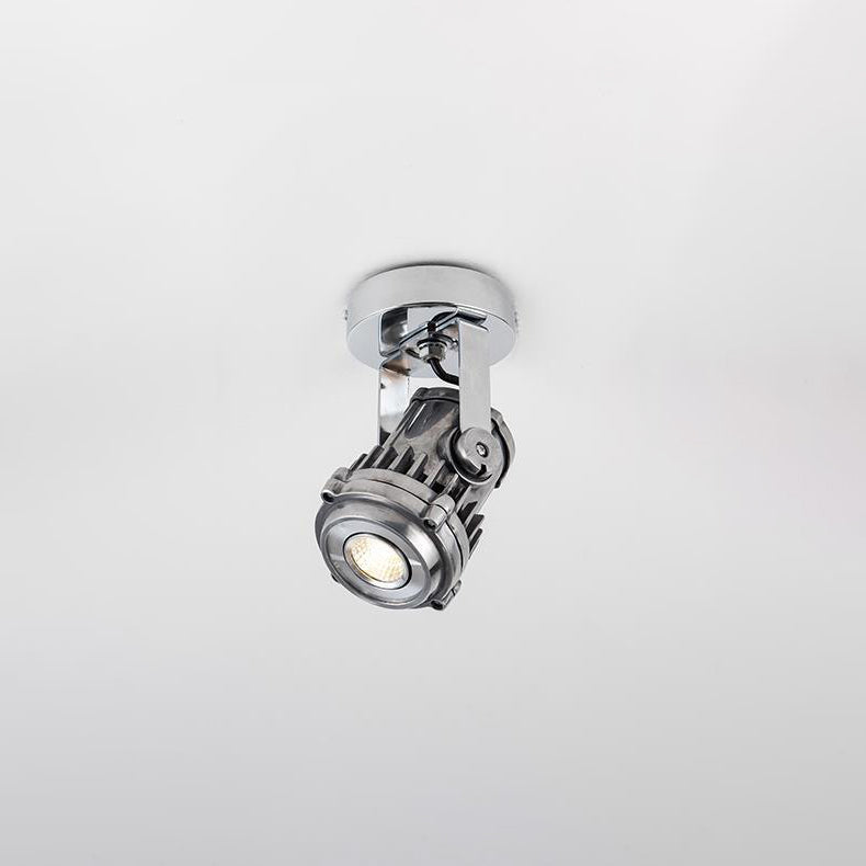 Contemporary Industrial Distressed Aluminum Adjustable LED Spotlight Semi-Flush Mount Ceiling Light For Living Room