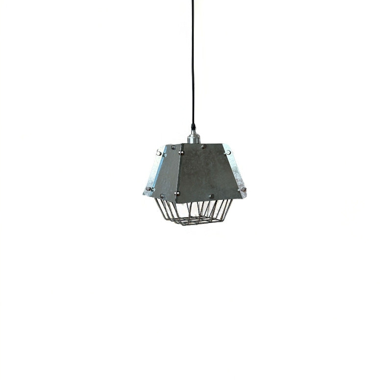 Contemporary Industrial Stainless Steel Geometric Column 1-Light Pendant Light For Living Room