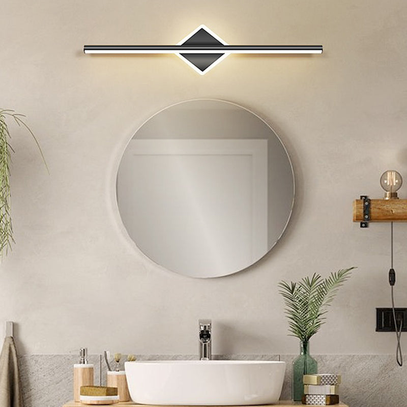Contemporary Simplicity Geometric Long Strip Iron Aluminum LED Mirror Front Wall Sconce Lamp For Bedroom