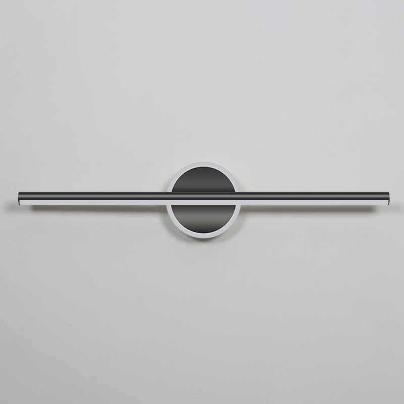 Contemporary Simplicity Geometric Long Strip Iron Aluminum LED Mirror Front Wall Sconce Lamp For Bedroom