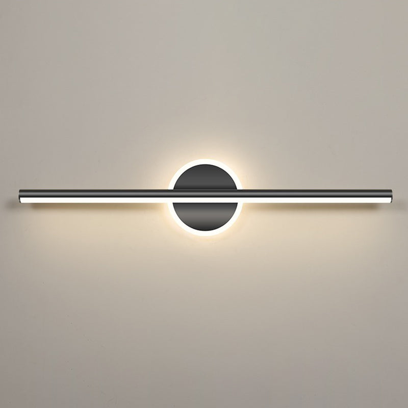 Contemporary Simplicity Geometric Long Strip Iron Aluminum LED Mirror Front Wall Sconce Lamp For Bedroom