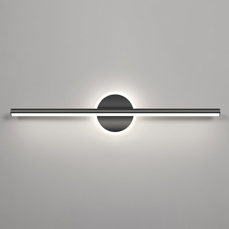 Contemporary Simplicity Geometric Long Strip Iron Aluminum LED Mirror Front Wall Sconce Lamp For Bedroom