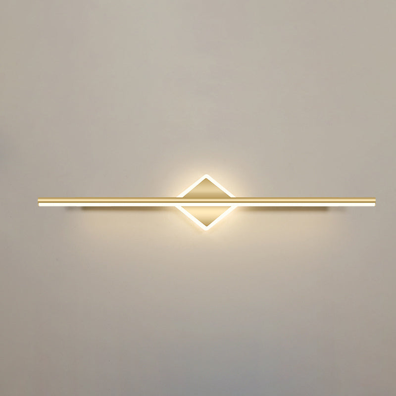 Contemporary Simplicity Geometric Long Strip Iron Aluminum LED Mirror Front Wall Sconce Lamp For Bedroom