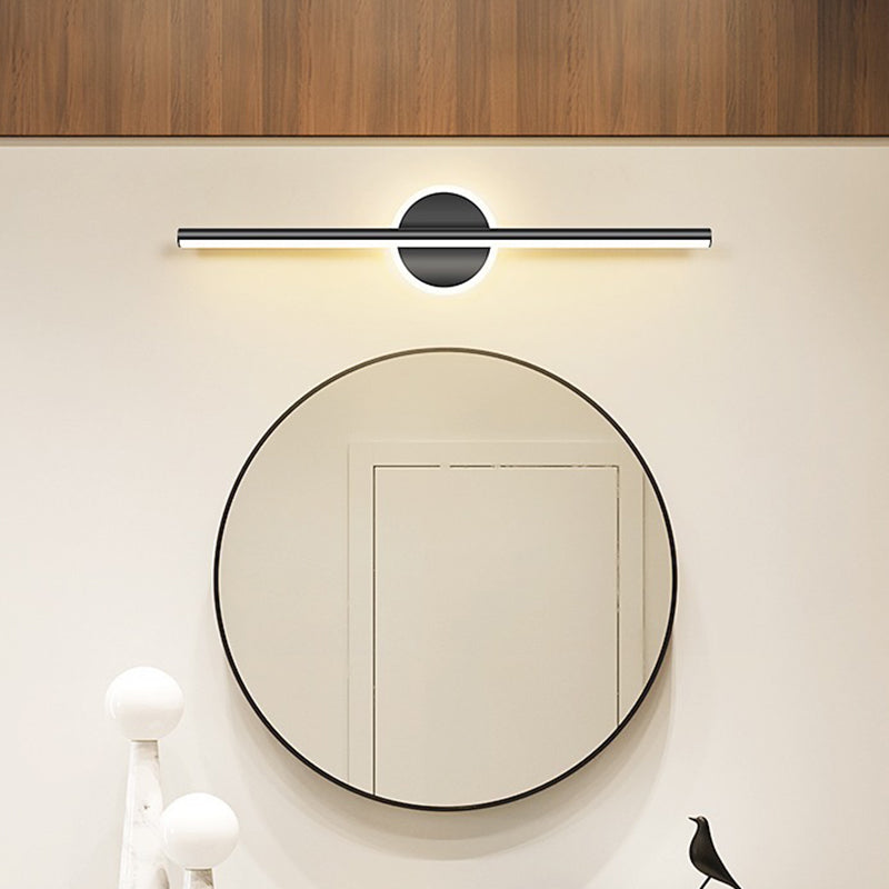 Contemporary Simplicity Geometric Long Strip Iron Aluminum LED Mirror Front Wall Sconce Lamp For Bedroom