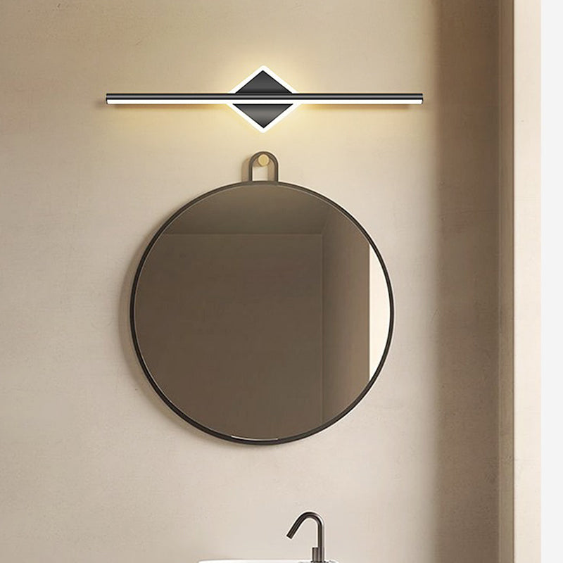 Contemporary Simplicity Geometric Long Strip Iron Aluminum LED Mirror Front Wall Sconce Lamp For Bedroom