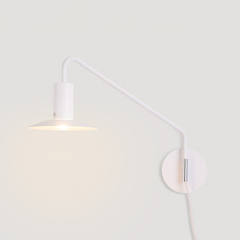 Contemporary Scandinavian Iron Conical 180° Swing-Arm 1-Light Wall Sconce Lamp Reading Lamp For Bedroom