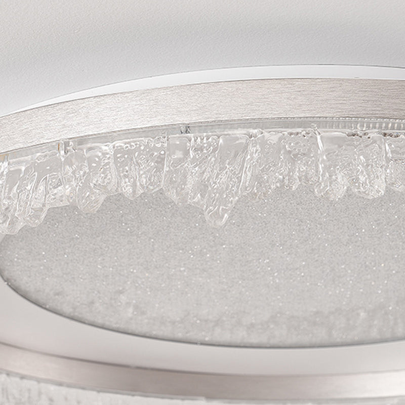 Contemporary Luxury Iron Aluminum Round Shade LED Flush Mount Ceiling Light For Living Room