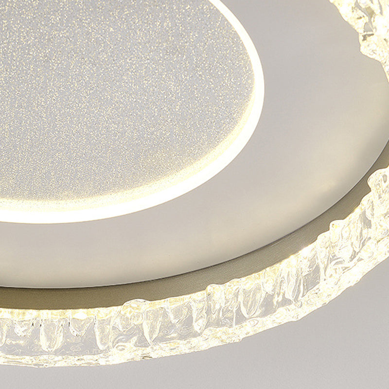 Contemporary Luxury Iron Aluminum Round Shade LED Flush Mount Ceiling Light For Living Room