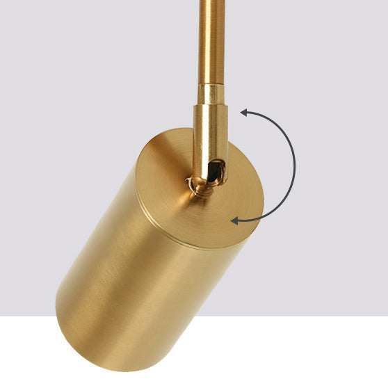 Modern Minimalist Iron Cylinder Shade Long Rod LED Pendant Light Spotlight For Living Room