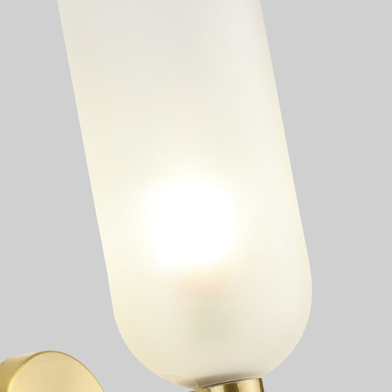 Traditional Chinese Copper Glass Cup Shade Up And Down Illuminated 2-Light Wall Sconce Lamp For Bedroom