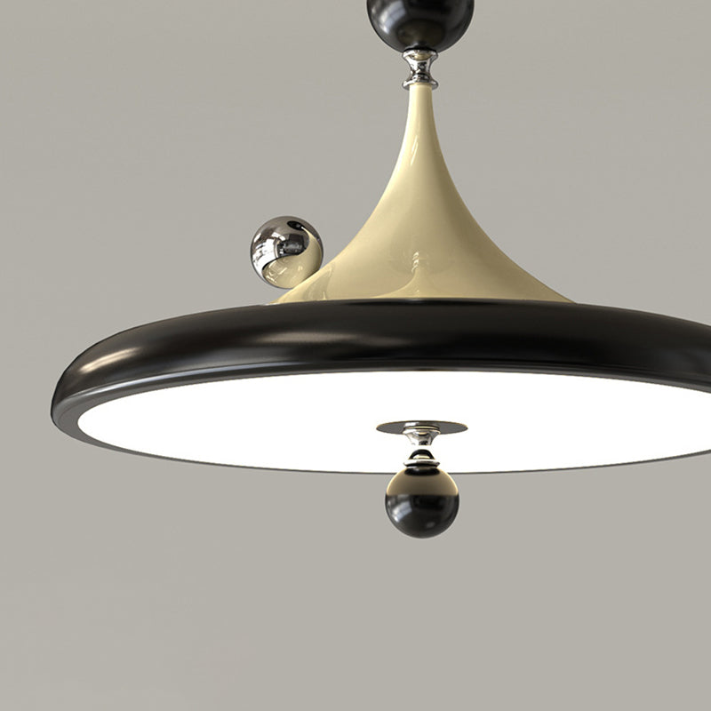 Modern Mid-Century Iron Faux Woodgrain Acrylic LED Semi-Flush Mount Ceiling Light For Bedroom