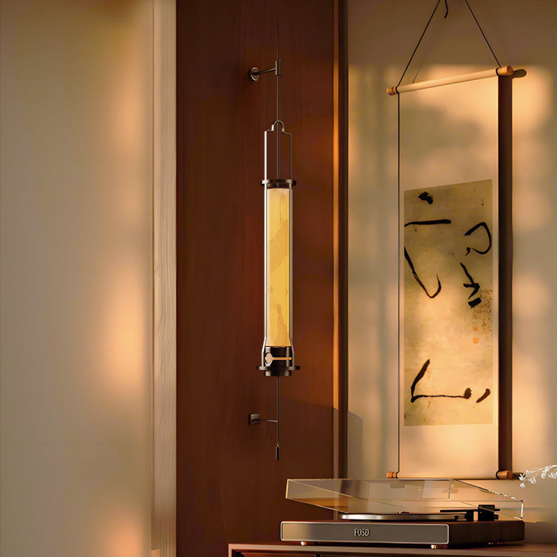 Modern Luxury Cylindrical Linear Iron Glass LED Wall Sconce Lamp For Bedroom