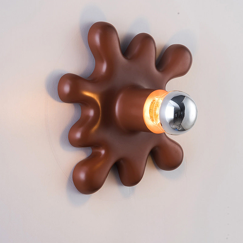 Modern Art Deco Sunflower Shape Resin 1-Light Wall Sconce Lamp For Bedroom