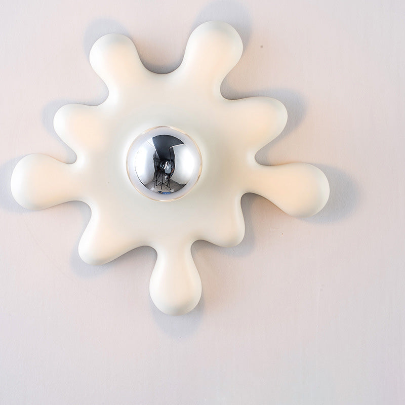 Modern Art Deco Sunflower Shape Resin 1-Light Wall Sconce Lamp For Bedroom