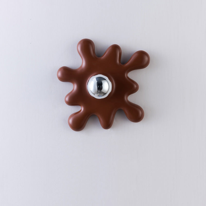 Modern Art Deco Sunflower Shape Resin 1-Light Wall Sconce Lamp For Bedroom