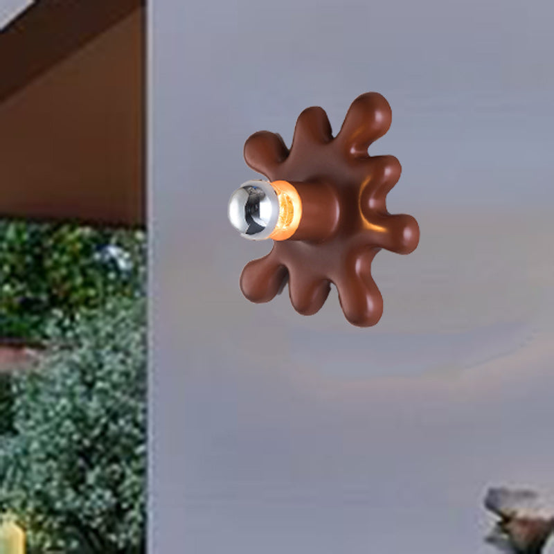 Modern Art Deco Sunflower Shape Resin 1-Light Wall Sconce Lamp For Bedroom