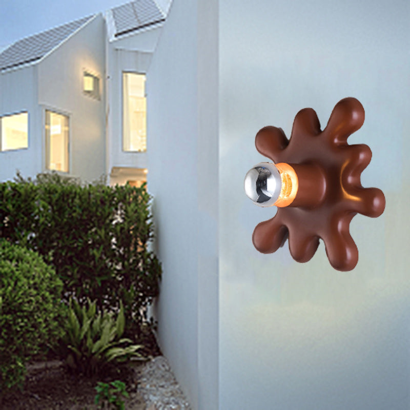 Modern Art Deco Sunflower Shape Resin 1-Light Wall Sconce Lamp For Bedroom