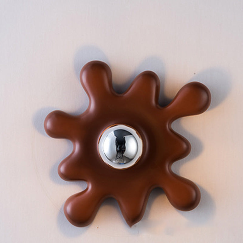 Modern Art Deco Sunflower Shape Resin 1-Light Wall Sconce Lamp For Bedroom