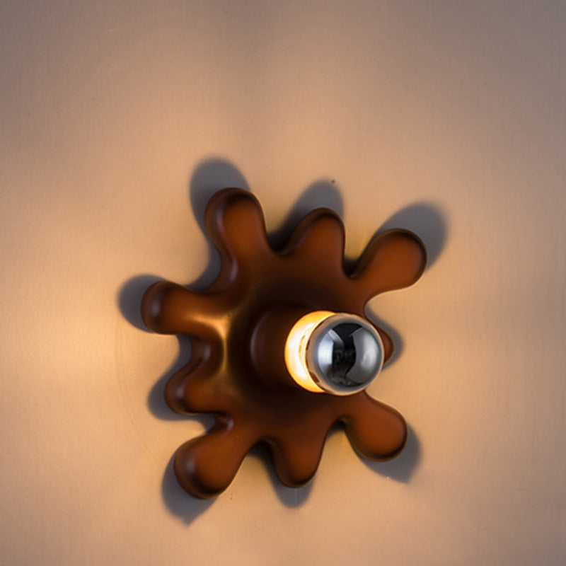 Modern Art Deco Sunflower Shape Resin 1-Light Wall Sconce Lamp For Bedroom