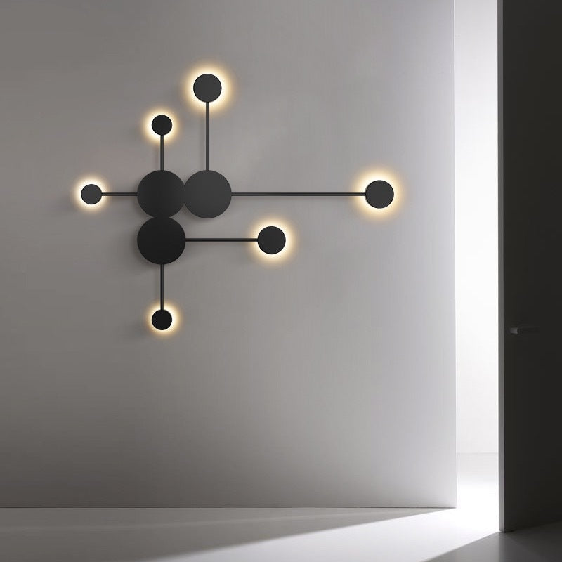 Contemporary Creative Dipper Round Iron Acrylic LED Wall Sconce Lamp For Bedroom