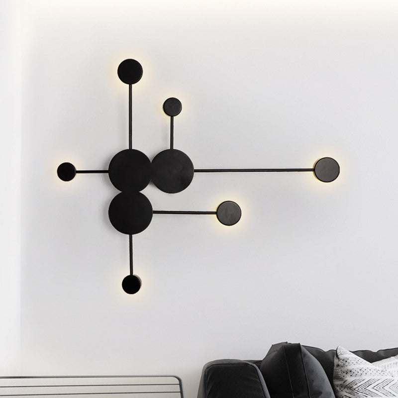 Contemporary Creative Dipper Round Iron Acrylic LED Wall Sconce Lamp For Bedroom