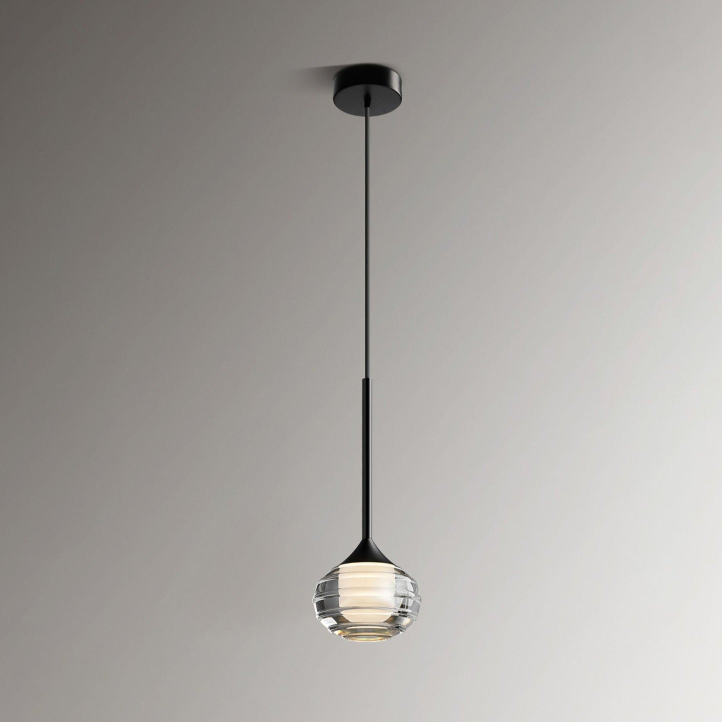 Contemporary Scandinavian Round Orb Copper Glass LED Pendant Light For Bedroom