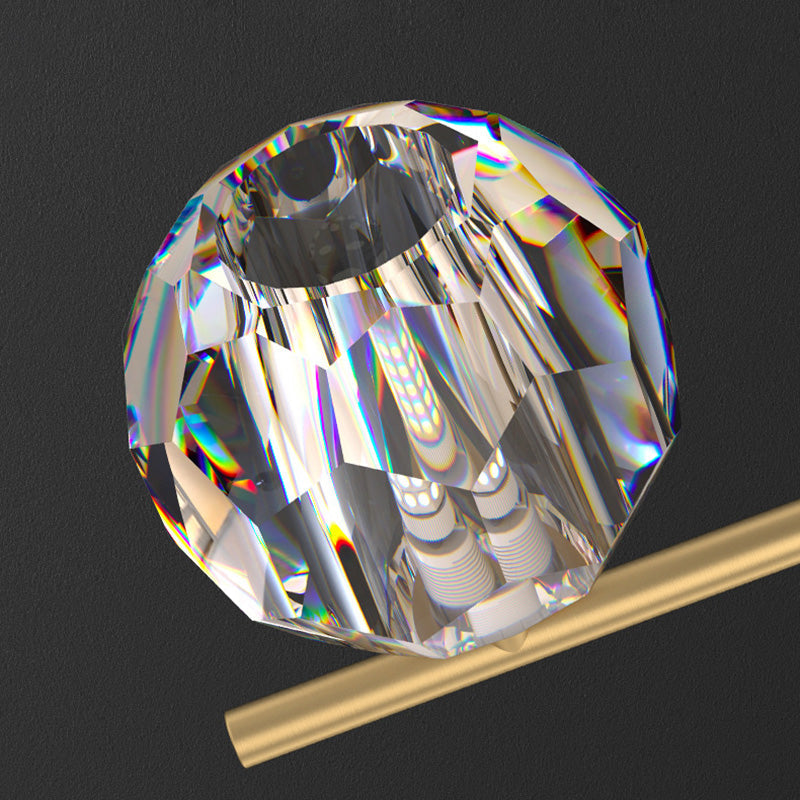 Modern Luxury Magic Bean Linear Orb Copper Crystal 9/11/14/17 Light Chandelier For Living Room