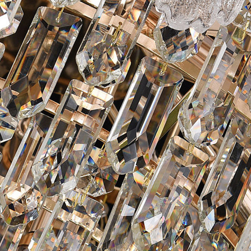 ثريا كريستال دائرية حديثة فاخرة من الحديد 9/15/21 ضوء لغرفة المعيشة