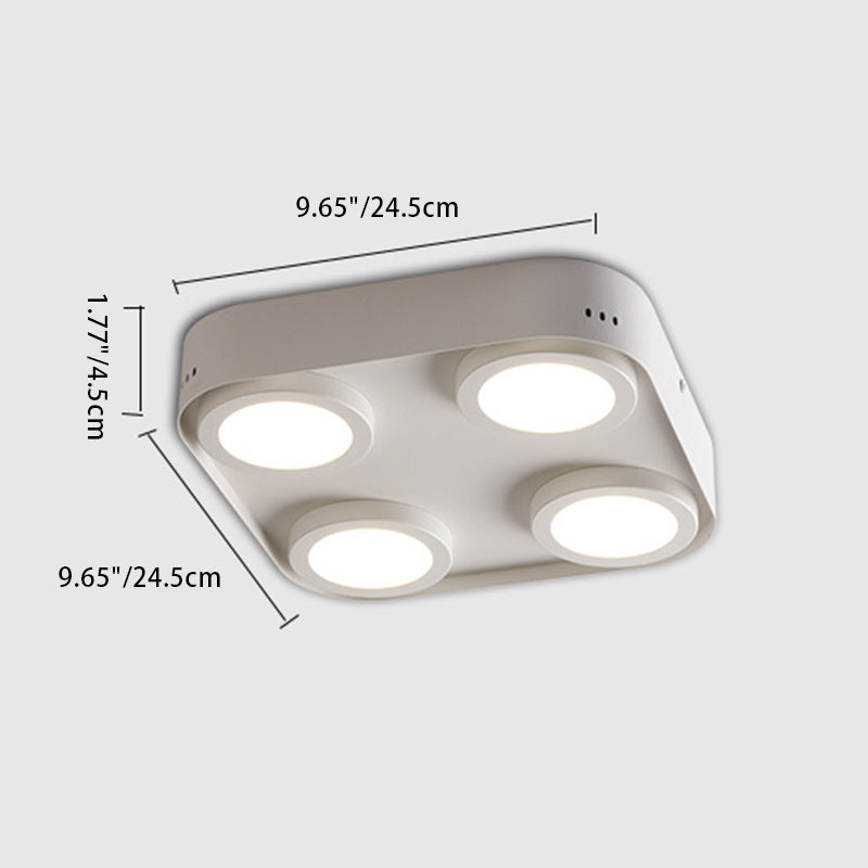 Modern Minimalist Box Shape Square PC Aluminum LED Flush Mount Ceiling Light For Bedroom
