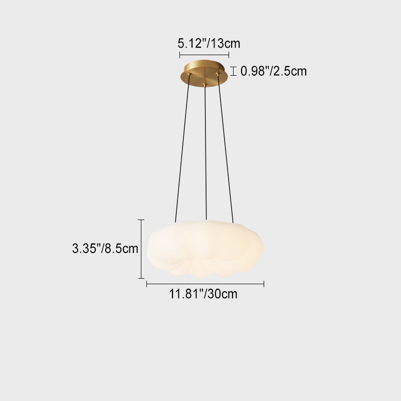 مصباح LED معاصر من النحاس والأكريليك بتصميم سحابة كريمية إسكندنافية لغرفة النوم