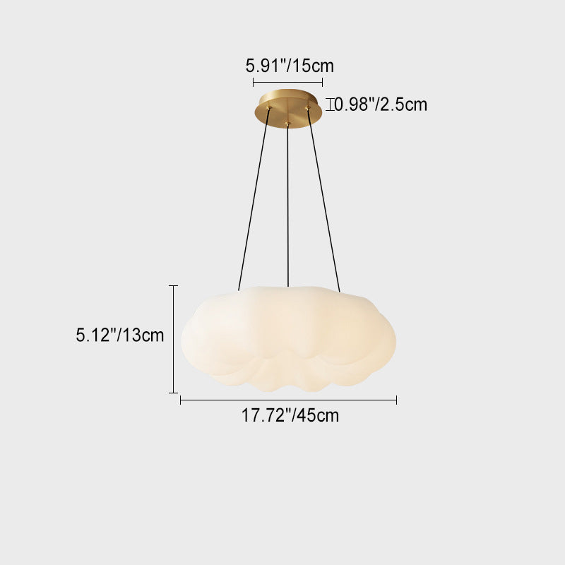 مصباح LED معاصر من النحاس والأكريليك بتصميم سحابة كريمية إسكندنافية لغرفة النوم