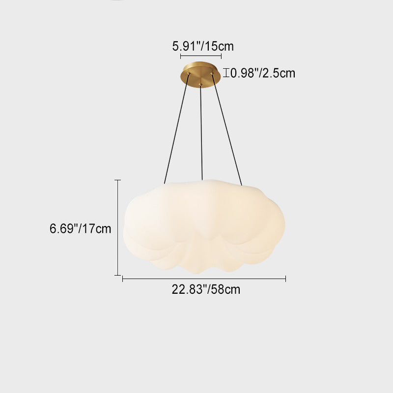 مصباح LED معاصر من النحاس والأكريليك بتصميم سحابة كريمية إسكندنافية لغرفة النوم