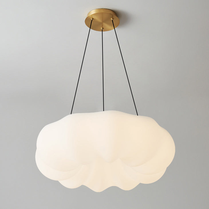 مصباح LED معاصر من النحاس والأكريليك بتصميم سحابة كريمية إسكندنافية لغرفة النوم