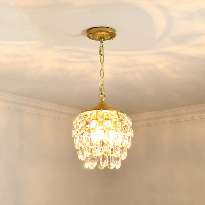 Modern Luxury Round Oval Iron Acrylic 1/3 Light Pendant Light For Bedroom