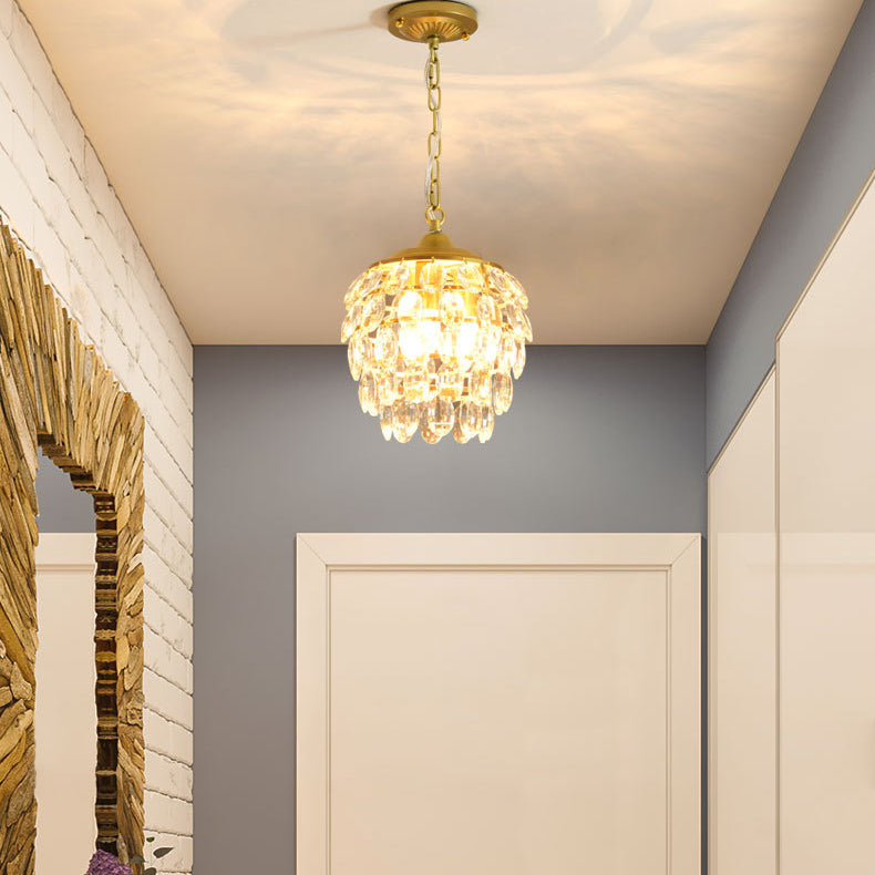 Modern Luxury Round Oval Iron Acrylic 1/3 Light Pendant Light For Bedroom