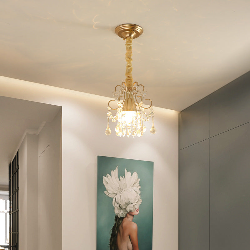 Modern Luxury Round Oval Iron Acrylic 1/3 Light Pendant Light For Bedroom