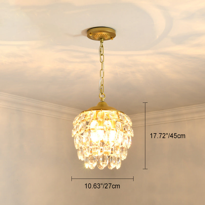 Modern Luxury Round Oval Iron Acrylic 1/3 Light Pendant Light For Bedroom