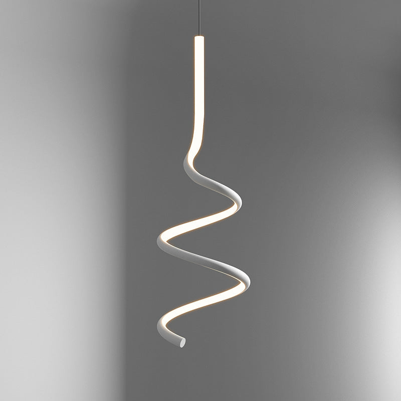 مصباح معلق LED حلزوني معاصر من الألومنيوم بتصميم إسكندنافي لغرفة النوم