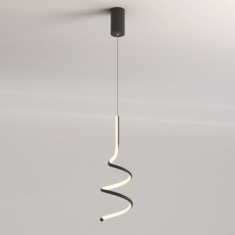 مصباح معلق LED حلزوني معاصر من الألومنيوم بتصميم إسكندنافي لغرفة النوم