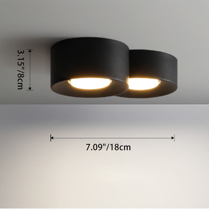 Modern Minimalist Round Cylinder Downlight Spotlight Iron Acrylic LED Flush Mount Ceiling Light For Bedroom