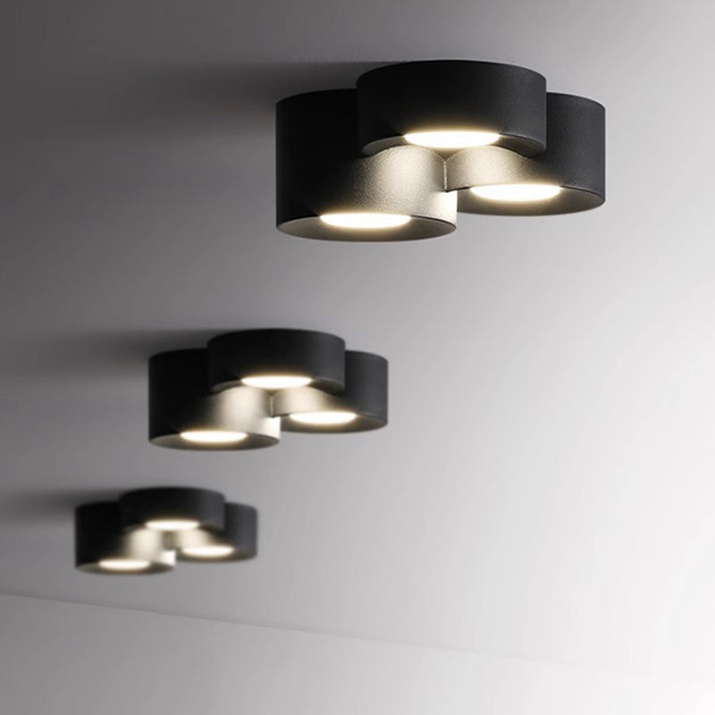Modern Minimalist Round Cylinder Downlight Spotlight Iron Acrylic LED Flush Mount Ceiling Light For Bedroom