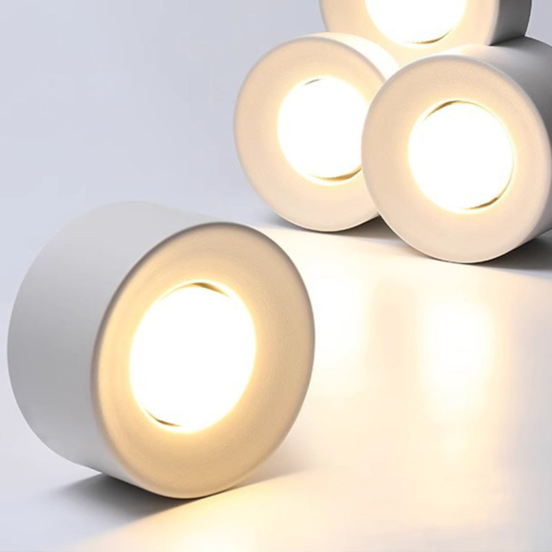Modern Minimalist Round Cylinder Downlight Spotlight Iron Acrylic LED Flush Mount Ceiling Light For Bedroom