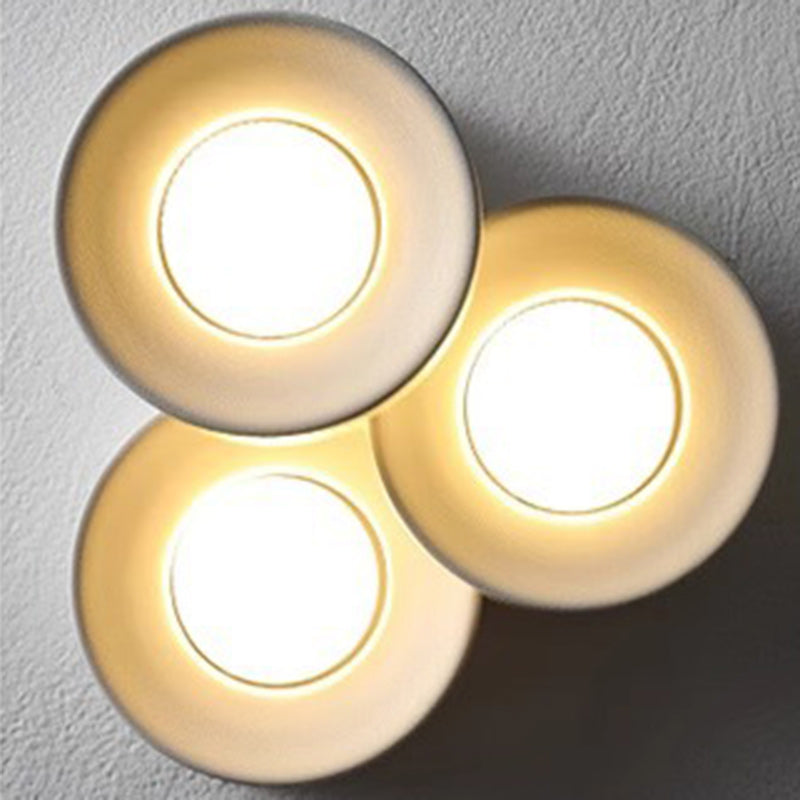 Modern Minimalist Round Cylinder Downlight Spotlight Iron Acrylic LED Flush Mount Ceiling Light For Bedroom