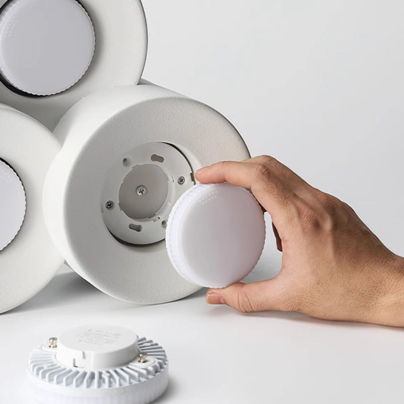 Modern Minimalist Round Cylinder Downlight Spotlight Iron Acrylic LED Flush Mount Ceiling Light For Bedroom