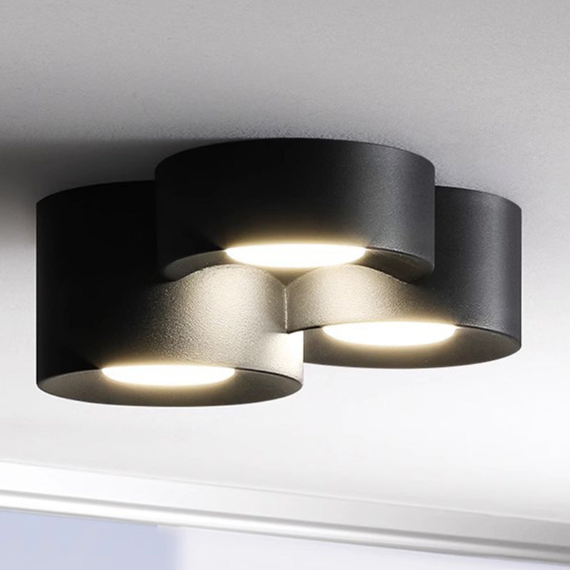 Modern Minimalist Round Cylinder Downlight Spotlight Iron Acrylic LED Flush Mount Ceiling Light For Bedroom