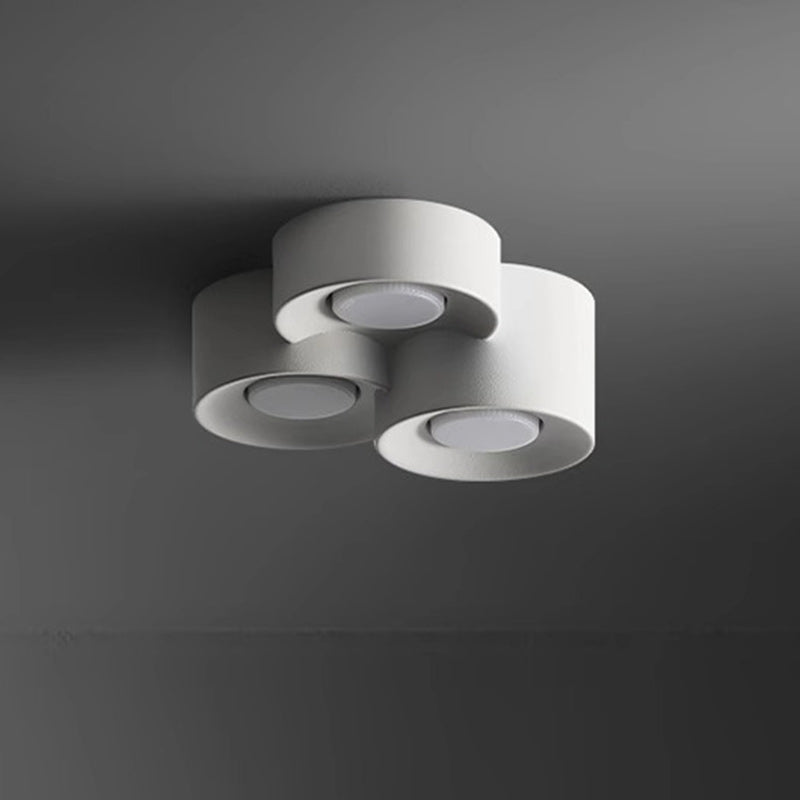 Modern Minimalist Round Cylinder Downlight Spotlight Iron Acrylic LED Flush Mount Ceiling Light For Bedroom