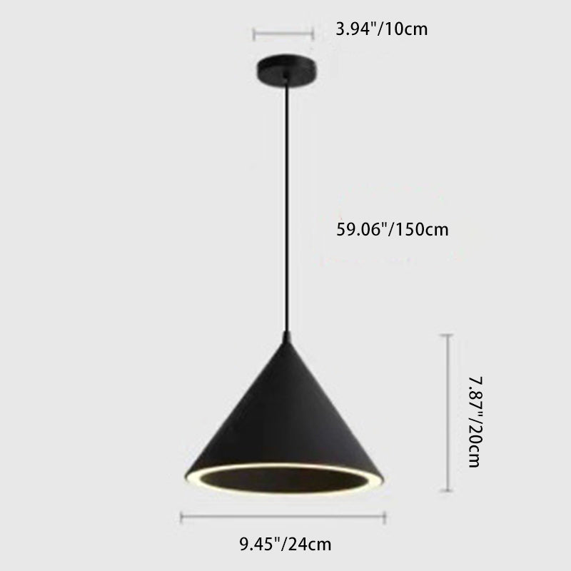 مصباح LED دائري معاصر من الحديد بتصميم إسكندنافي على شكل مخروط ماكارون لغرفة النوم